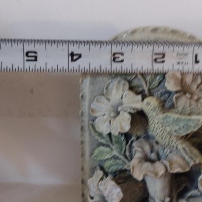 Pair of Composite Hummingbird and Floral Design Bookends