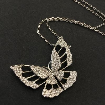 Beautiful, 925 sterling silver butterfly necklace