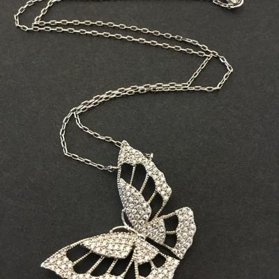 Beautiful, 925 sterling silver butterfly necklace