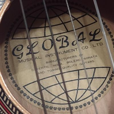 Global Musical Instrument Co. Acoustic Guitar with Case and Book