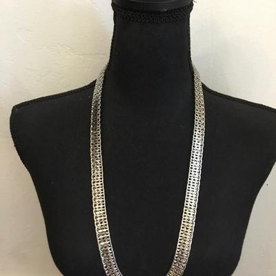 Beautiful very nice silver tone long chain necklace statement necklace