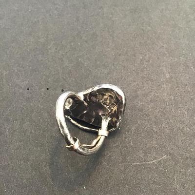 Very nice handcrafted silver ring with polished garnet