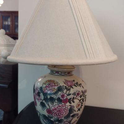 Ceramic Ginger Jar Shaped Small Accent Lamp with Shade- Approx 13 1/2" Tall