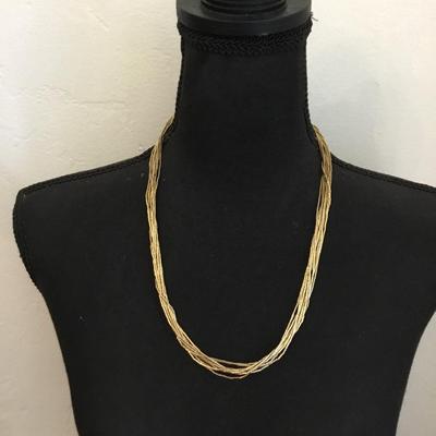 Vintage, goldtone, necklace, multi strand