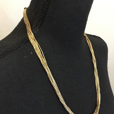Vintage, goldtone, necklace, multi strand