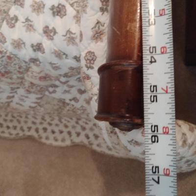 Vintage Wooden Full Size Sleigh Bed with Mattress- Approx 56" x 80" (Bedding Not Included)
