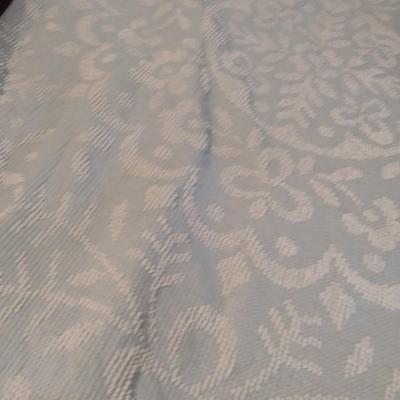 Bedspread with Hobnail Design- Light Blue and White- Approx 98" x 88"