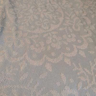 Bedspread with Hobnail Design- Light Blue and White- Approx 98" x 88"
