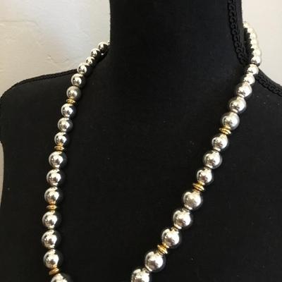 Vintage, chunky mercury, bead necklace