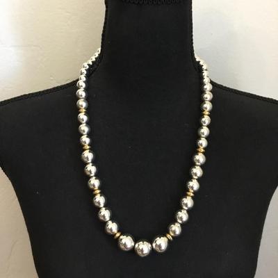 Vintage, chunky mercury, bead necklace