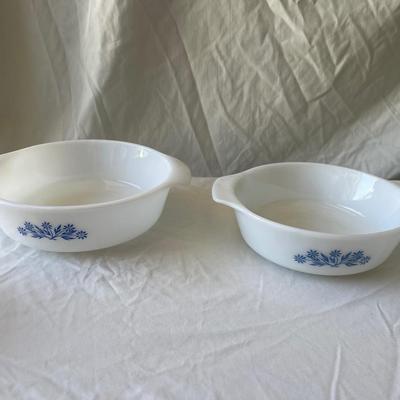 Sale Photo Thumbnail #212: Blue Cornflower Anchor Hocking Fire King dishes (Set of 2)