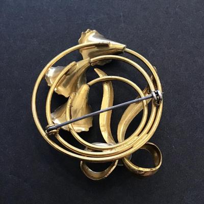 Vintage Gold tone, fashion, statement, brooch