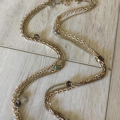 Natasha Beautiful gold tone, tassel fashion necklace