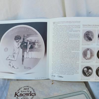 Sale Photo Thumbnail #248: It is the 20th plate in an annual series of Christmas plates by Norman Rockwell. 
It is a hand-numbered, limited edition plate certified by the Rockwell Society of America and produced by Knowles China.