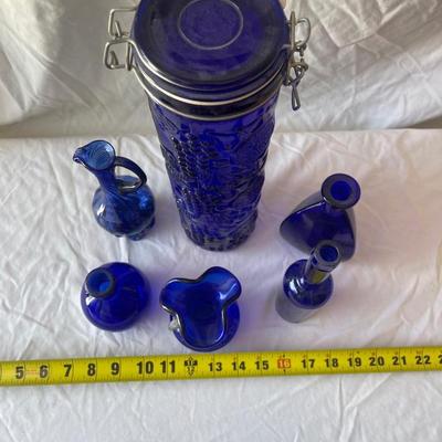 Sale Photo Thumbnail #269: Cobalt Blue Glass Vases (Lot of 6)