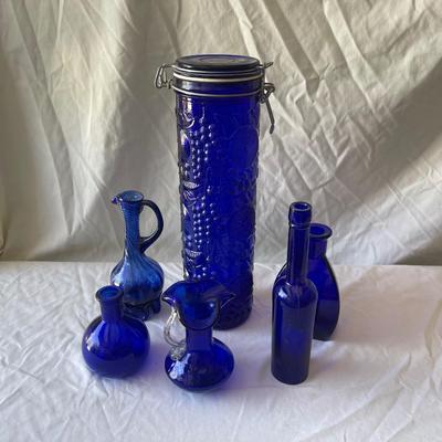 Sale Photo Thumbnail #265: Cobalt Blue Glass Vases (Lot of 6)