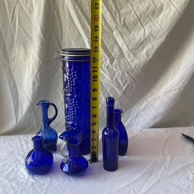 Sale Photo Thumbnail #270: Cobalt Blue Glass Vases (Lot of 6)