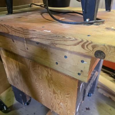 LOT 95C: Craftsman Router Table Mounted on Wood Cabinet with Tools