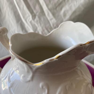 Sale Photo Thumbnail #278: Ceramic 1850's Wash Basin and Pitcher (Set of 2)