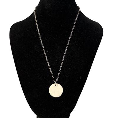 Sterling Silver Round Pendant Necklace