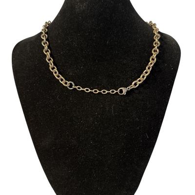 Sterling Silver Oval Tag Monogrammed Necklace