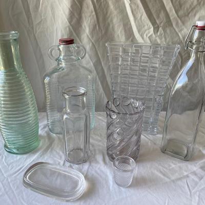 Sale Photo Thumbnail #297: Various Glass Vases and Containers (Lot of 8)
