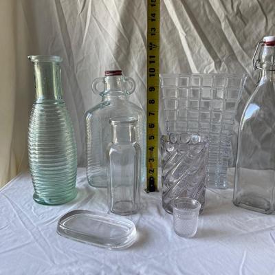 Sale Photo Thumbnail #302: Various Glass Vases and Containers (Lot of 8)