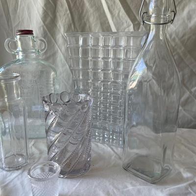 Sale Photo Thumbnail #300: Various Glass Vases and Containers (Lot of 8)