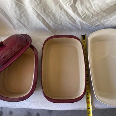 Sale Photo Thumbnail #307: Pampered Chef and Good Cook Baking Dishes (Set of 3 + 1 Lid)