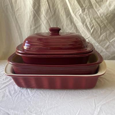 Sale Photo Thumbnail #303: Pampered Chef and Good Cook Baking Dishes (Set of 3 + 1 Lid)