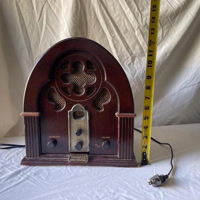 Sale Photo Thumbnail #426: Thomas Collectors Edition Reproduction 1932 Radio with Cassette Player. Probably made in the 90's or so, but in great condition and has a very vintage vibe.