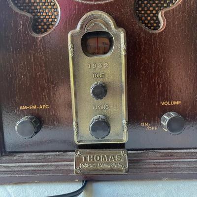 Sale Photo Thumbnail #421: Thomas Collectors Edition Reproduction 1932 Radio with Cassette Player. Probably made in the 90's or so, but in great condition and has a very vintage vibe.