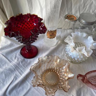 Sale Photo Thumbnail #431: Various Funky Glass (Lot of 11). One glass has a crack in it, but otherwise good condition.