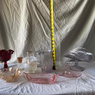 Sale Photo Thumbnail #436: Various Funky Glass (Lot of 11). One glass has a crack in it, but otherwise good condition.