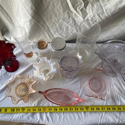Sale Photo Thumbnail #435: Various Funky Glass (Lot of 11). One glass has a crack in it, but otherwise good condition.