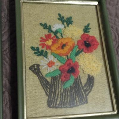 Pair of Needlepoint Pictures- Approx 5 1/2" x 7 1/2"