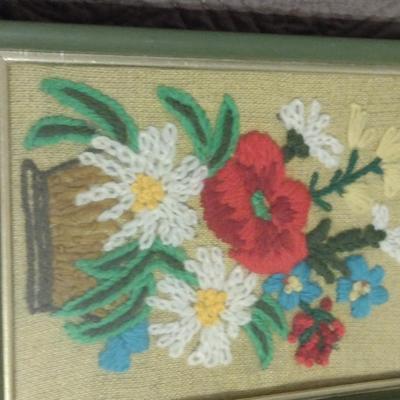 Pair of Needlepoint Pictures- Approx 5 1/2" x 7 1/2"