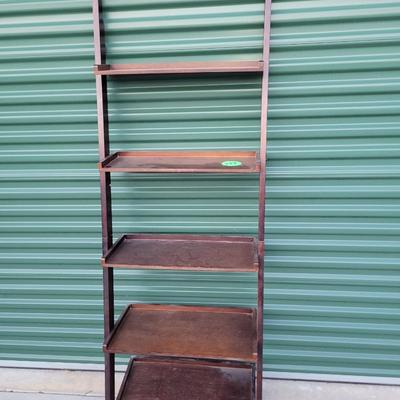 Sale Photo Thumbnail #475: 62" tall, bottom shelf is 15" deep and top shelf is 5.5" deep. Does come apart in t b e middle for transport. Good looking and functional unit.
