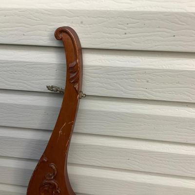 Sale Photo Thumbnail #31: Large wood mirror harp. Used to hold the mirror allows you to attach to a dresser.  Could be great wall art.