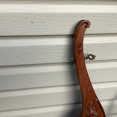 Sale Photo Thumbnail #32: Large wood mirror harp. Used to hold the mirror allows you to attach to a dresser.  Could be great wall art.