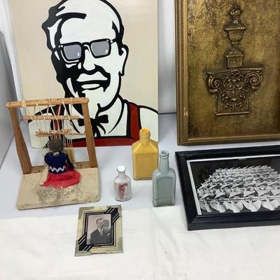 Sale Photo Thumbnail #20: KFC picture of the Colonel Sanders Art Decor, loom maker, painted bottle, dance picture, art deco picture.