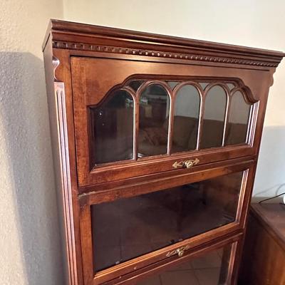 Vintage Barrister-Style Glass Front Bookcase