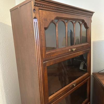 Vintage Barrister-Style Glass Front Bookcase