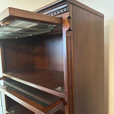 Vintage Barrister-Style Glass Front Bookcase