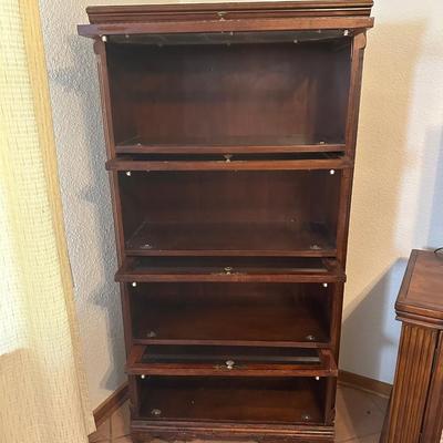 Vintage Barrister-Style Glass Front Bookcase