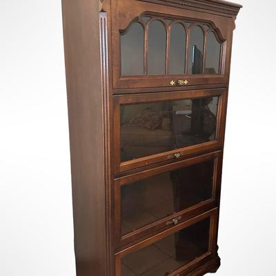 Vintage Barrister-Style Glass Front Bookcase
