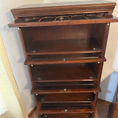 Vintage Barrister-Style Glass Front Bookcase