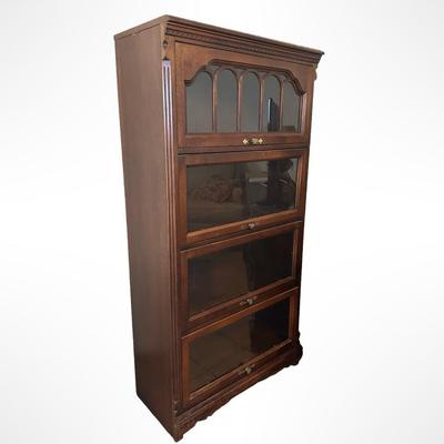 Vintage Barrister-Style Glass Front Bookcase