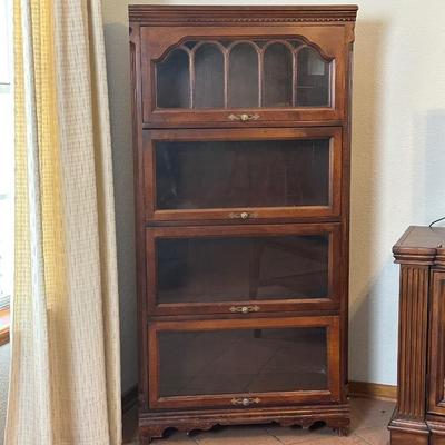 Vintage Barrister-Style Glass Front Bookcase