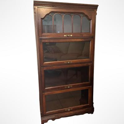 Vintage Barrister-Style Glass Front Bookcase